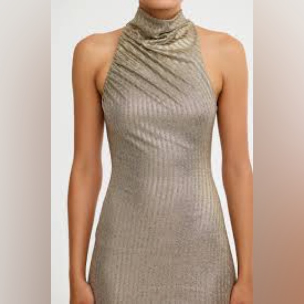 Significant Other Katia Midi Gold Dress - Picture 2 of 4